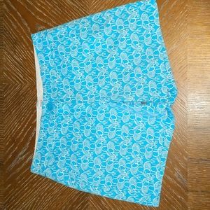Ladies Crown and Ivy shorts in turquoise with white elephant print  Size…